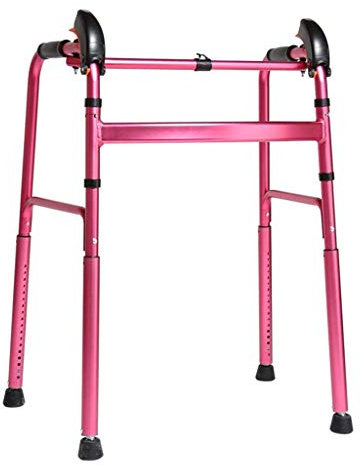 WANWEN Andadores para Personas Mayores Andador Ligero Plegable para Ancianos sin Ruedas, reposabrazos Ajustable para Ancianos (aleación de Aluminio) (Rojo) Little Surprise