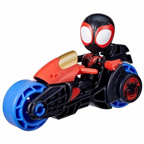 SPIDEY AND HIS AMAZING FRIENDS Marvel Miles Morales: Spider-Man Action-Figur, Spielzeug-Motorrad, Spielzeug ab 3 Jahren