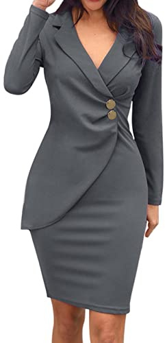 Vestiti business da donna eleganti bodycon miniabito risvolto maniche lunghe autunno inverno slim fit vestito aderente vestito a matita vestito da festa da donna sexy aderente corto vestito invernale