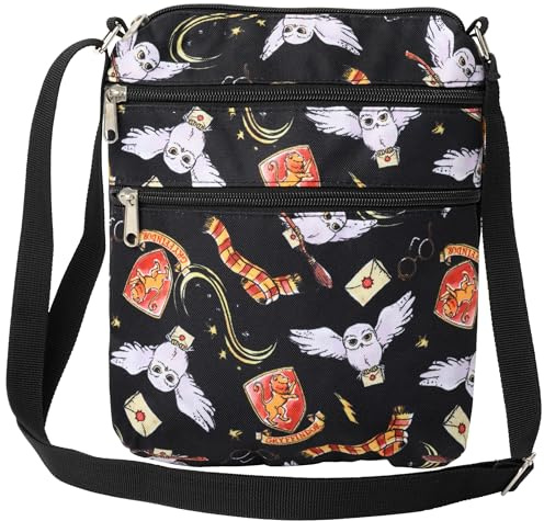 Harry Potter Womens Crossbody Bag Hogwarts Travel Purse Passport Gryffindor AOP