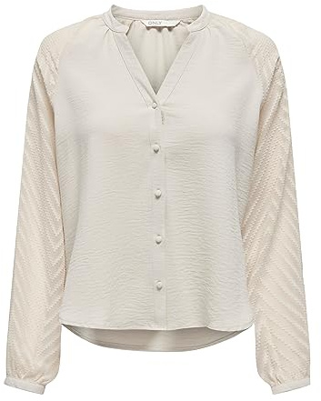 Only Onllisa L/S Button Top Wvn Blusa, Pumice Stone, L para Mujer
