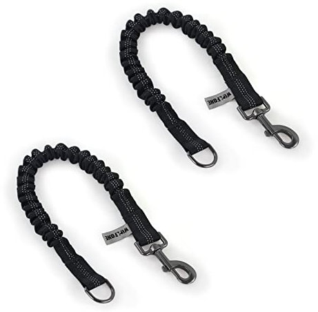 Wolfone Shock Absorber Reflektierende Fäden Bungee Hundeleine für Running， Training， Recall 2er Pack Schwarz