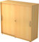 bümö Schiebetürenschrank 3OH - Aktenschrank abschließbar, Sideboard Schrank mit Schiebetüren in Buche, Bogengriff - Büroschrank aus Holz mit Schiebetür, Büro Kommode für Ordner & Co.