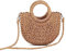 NICOLE & DORIS Sac à Main en Paille Femme Sac de Plage avec Bandoulière Sac Rond en Rotin Sac de Paille Sac D'épaule Tissé pour Voyage Vacances Marron