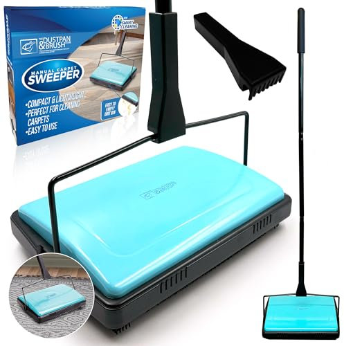 Manual Carpet Cleaner Carpet Sweeper with Detachable Cleaning Comb - Carpet Sweeper Manual for Efficient Cleaning for Carpets, Rugs, and Indoor Floors