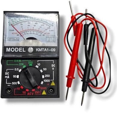 Multímetro analógico, Herramienta Multifunción, Mini Probador Analógico, con Cables Puntales, Voltímetro, Amperímetro Ohmímetro