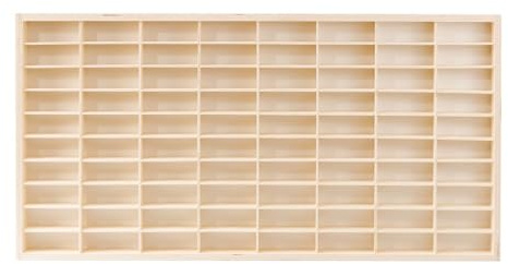 Laneryin Boîte de rangement en bois - 80 compartiments - Vitrine de voiture - Vitrine en bois pour votre collection - Vitrine suspendue pour salon, salle à manger, chambre à coucher