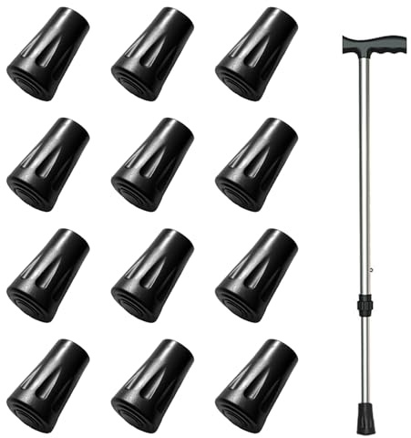 12 stycken nordiska stegpinnar, gummiskydd, vandringspinnar, universella ändar, 11 mm, för vandringsstavar, halkfritt skydd, tillbehör för asfaltsandsten plus