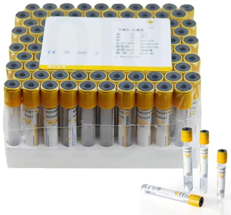Provette per La Raccolta Del Sangue, 3 Ml/5 Ml/10 Ml, 100 Pezzi, Provetta per La Raccolta Del Sangue Sottovuoto in Plastica, Con Gel Di Separazione, Monouso, Per Test Sierologici 10ml