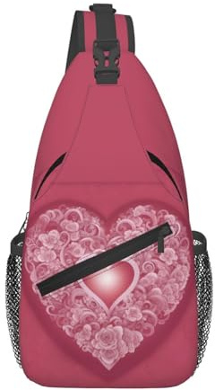 Romantiskt hjärttryck män kvinnor korsväska diagonalt slunga lätt axel crossbody ryggsäck