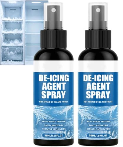 Multifunktionell kylskåpsavfrostning, snabb avfrostningsspray för kylskåp, mild effektiv kylavfrostningsmedel, tung kylningsfrostborttagare för kylskåp, kyl och frys avfrostningsspray (2 st)
