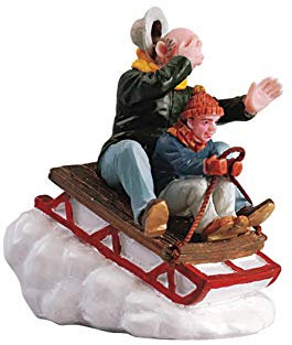 Lemax Christmas Village Sledding With Gramps - 52084