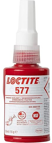 LOCTITE 577, Medium Strength Industrial Adhesive for Thread Sealing, Universal Liquid Adhesive for Pipes and Metal Threads, Chemically Resistant Thread Sealant, 50ml