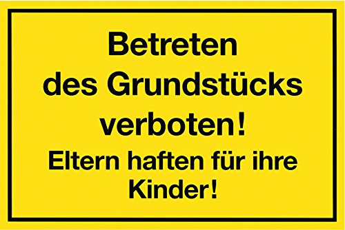 Metafranc Hinweisschild Betreten des Grundstücks verboten! - 300 x 200 mm / Beschilderung / Verbotsschild / Zutrittsverbot / Privatgrundstück / Grundstückskennzeichnung / Gewerbekennzeichnung/500280
