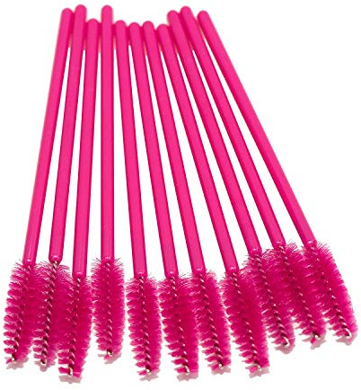 50 Pièces Petite Brosse à Cils - Cils de - Rose Foncé