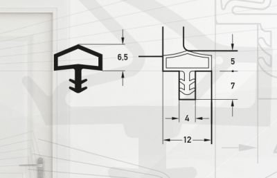 50m - Türdichtung in Weiss | Türanschlagdichtung Zimmertür M 680 Deventer für Holzzargen | Türzargen-Dichtung | Kunststoff weich Universal PVC Zimmertürdichtung Bayram®