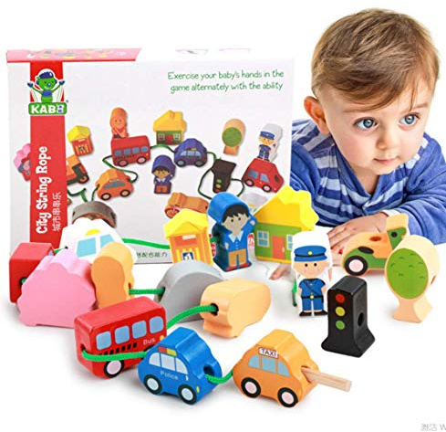 Wooden Educational Toys Wooden Shape Color Sorting Preschool Stacking Blocks Toddler Puzzles Toys Early Childhood Development Toys for Fine Motor Skills Birthday Gifts for Boys and Girls ((16 Pieces))