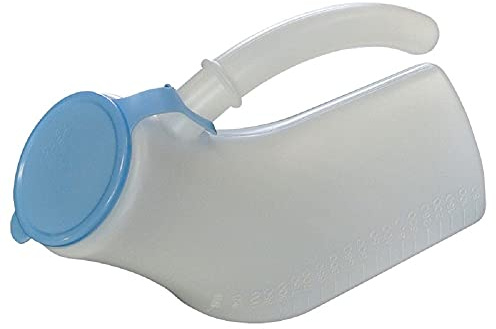 Identités, Urinal Homme avec Couvercle, Minimise les Déplacements Noctures, Ergonomique, Couvercle Hermétique, Personnes Alitées, Voyage, Festival, Facile À Nettoyer, Graduation jusqu'à 1000 ml