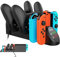 FASTSNAIL Ladestation Kompatibel mit Nintendo Switch&Switch OLED für Joy Cons， Controller Ladestation für Pro Controller, Zubehör Ladegerät Ständer Kompatibel mit Nintendo Switch