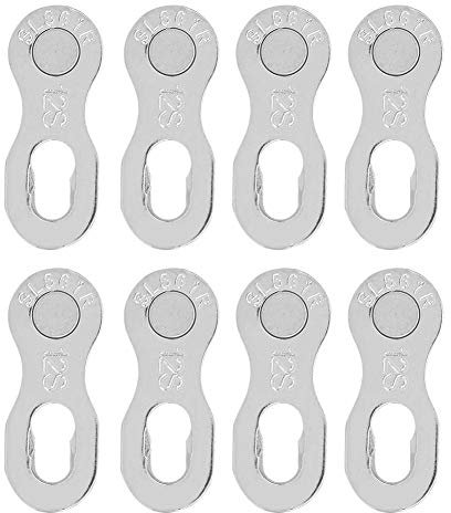 Eslabón de cadena de icleta, Eslabón de cadena de icleta de acero, icleta de acero de 4 pares icleta 12 Cadena de velocidad Conector de eslabón perdido Piezas Accesorios Ciclismo(Plata)