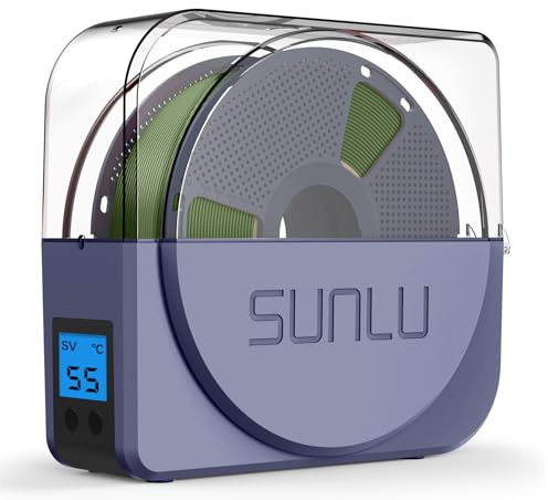 SUNLU Offizielle Filament Trockenbox mit Zirkulationsventilator, Filament Trockenlagerbox für 3D Drucker Filament 1.75 2.85 3.00mm, Entfernt Feuchtigkeit aus Filamenten, S1 Plus Blaugrau