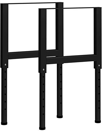 Tidyard 2 x Estructura de metal para banco de trabajo, altura regulable, pie de banco de trabajo, mesa de trabajo, banco de trabajo, estructura de taller, patas de mesa de metal, 55 x (69-95,5) cm