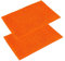 PANA® Badeteppich-Set 'Paris' (2er Pack / 50 x 80 cm) • Flauschige Duschvorleger für Badezimmer und WC • Chenille Badematten • Waschbare und rutschfeste Badvorleger • Farbe: Orange