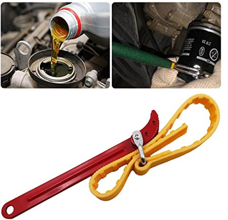 CGEAMDY Ölfilterschlüssel Bandschlüssel, Einstellbar Multifunktionale Riemenschlüssel, Gummi Ölfilter Riemenöffner Schraubenschlüssel für Autotraktoren Ölfilter (26.5cm)