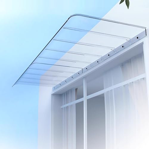 Unsichtbar Vordach Überdachung Haustürvordach,Transparent Pultvordach,Vordach für Haustür,Uv-Schutz Türdach Pultbogenvordach aus 3 Mm Polycarbonat,für Tür und Fenster (50x190cm/20 x75)