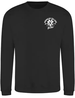 AMERICAN COLLEGE USA Tröja tröja med tryck varma kläder blandade män och kvinnor casual modell ACSCRW6 svart XXL, svart, XXL
