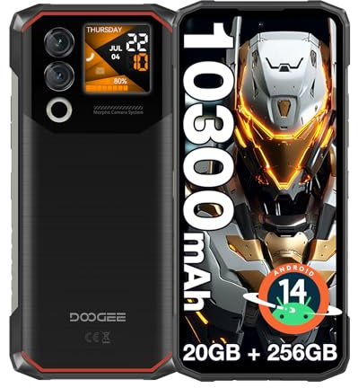 DOOGEE Blade10 Max Rugged Smartphone Android 15, 32GB+256GB/2TB Rugged Phone, 10300mAh Battery, 1.54” Touch Back Screen, 4G Dual SIM-free&Unlocked Mobile Phones, 50MP AI Camera/3 Card Slots/NFC, Black