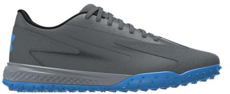 Under Armour Unisex-Adult Shadow Turf 3 Soccer Cleats Sneaker, Castlerock/Black/Blue Atlantis, 9 UK