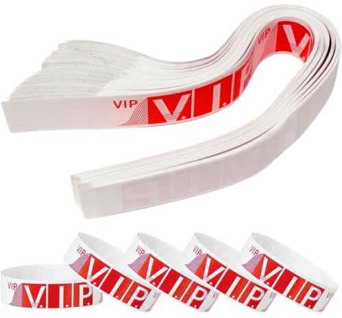 Eintrittsbänder 300 Stück, Einlassbänder für Events, Wasserdichte Festival Handgelenkband, Event Handgelenkband Party Handgelenkband für Event-Clubs Leichte Konzert-Handgelenkband,Rot