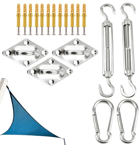Sun Shade Sail Hardware Kit, kit de montaje de acero inoxidable para vela, accesorios de reparación, herramientas de instalación, fijación de toldo de alto rendimiento para sombra de sol