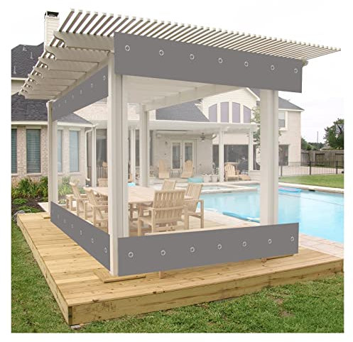 Cortina transparente de PVC resistente al agua con ojales para jardín, porche y garaje, lona duradera y resistente al viento (2 x 2,5 m)