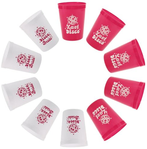 Mobestech 10piezas Copa De Fiesta Disco Para Eventos Vasos De Plástico Para Discoteca Vasos Para Bebidas Para Fiestas De Noche Capacidad Diseño Divertido
