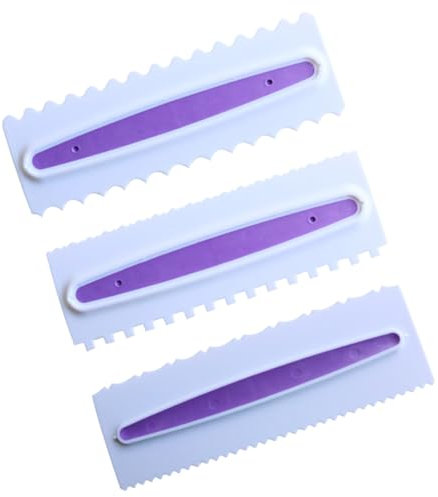 FUNOMOCYA 3 Pezzi Spatole per Decorazione Dolci Scraper e Combinazione per Cacao per Texture su Torte e Dolci Cucina e Caffetteria