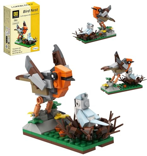 LUXEBLOCKS Kreativer Vogelhaus-Bausatz - 131-teiliges Modellset für Erwachsene, Individuelle Deko für Zuhause & Besonderes Geschenk, Naturthemen-Bausätze für Erwachsene