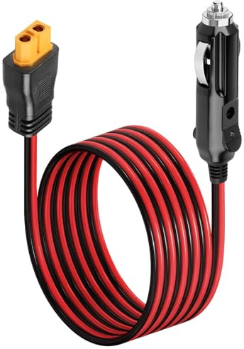 XT60 Car Charger Cable for ECOFLOW DELTA 2/3, 12/24V Car Cigarette Lighter | 16AWG 3M/10ft Extension Cable for Bluetti EB55 Anker 757 767 SOLIX C200 C300 C1000 Portable Power Station,Solar Generator