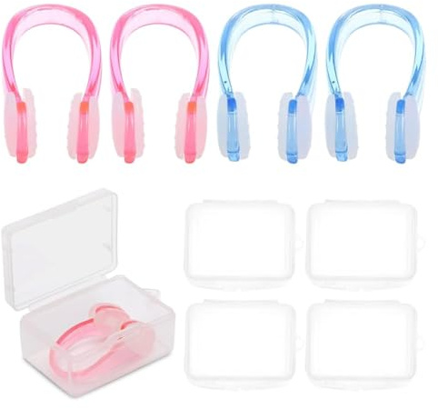 Vexthorion 4pcs Silicone Swimming Nose Clip, Waterproof Nose Plugs for Kids Adults Beginners, Soft Swim Nose Training Protector for Pool Surfing Snorkeling