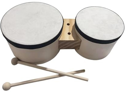 Bongo Drums 5 e 6, Bongo Drums per bambini, strumento di percussione musicale compatto tradizionale, strumento educativo realistico per ragazzi e ragazze 2 ai 4 anni