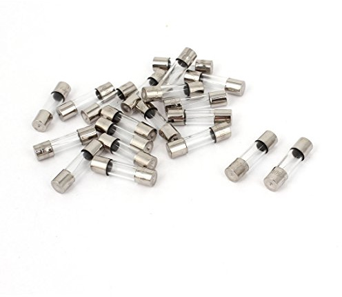 sourcing map 20 Uds 5mm x 20mm Rápido Soplado Tipo Cartucho Vidrio Tubo Fusibles 250V 3.15A