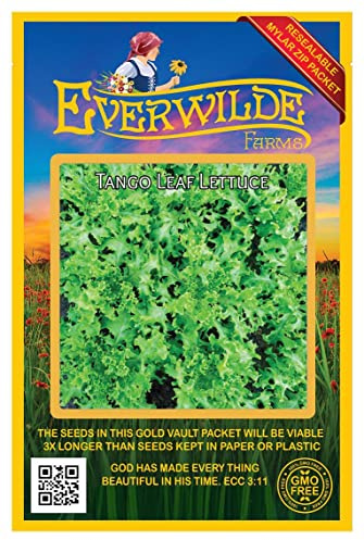 Everwilde Farms - 1000 Tango Lettuce Seeds - Gold Vault Jumbo Seed Packet