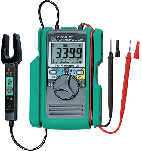 KYORITSU KEW 2000A - Tester Digitale per Elettricista, Multimetro Digitale con Minipinza per Misura Tensioni Alternate/Continue, Correnti Alternate/Continue, Resistenza, Continuità, Frequenza, Grigio