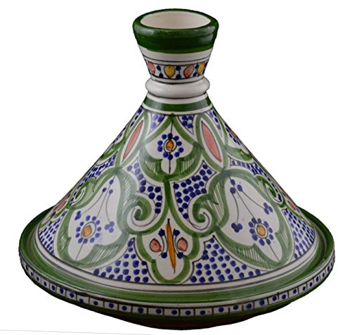 Moroccan Handmade Serving Tagine Exquisite Ceramic With Vivid Colors Traditional 12 inches Across XLarge