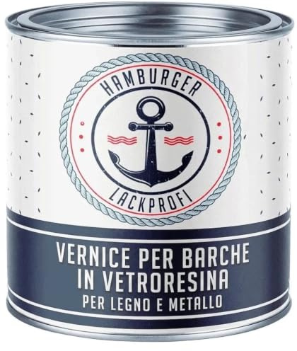 vernice per barche in vetroresina opaco per legno e metallo bianco traffico RAL 9016 bianco vernice per yacht colore per barche (1 L) Hamburger Lack-Profi