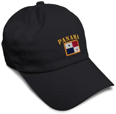Speedy Pros Soft Baseball Cap Panama Flag Embroidery Flags World Cup Soccer Twill Cotton Embroidered Dad Hats for Men & Women Black Design Only