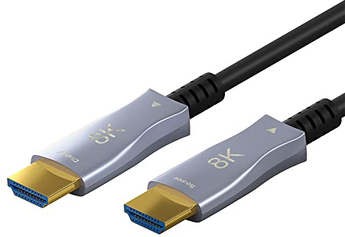 goobay 65565 HDMI Kabel 2.1 (AOC) 100 m / 8 K 60 Hz und 4 K 120 Hz Glasfaserkabel/Optisches HDMI Kabel für HDTV, Beamer, Projektor, Monitor etc. / Aktives AV Kabel