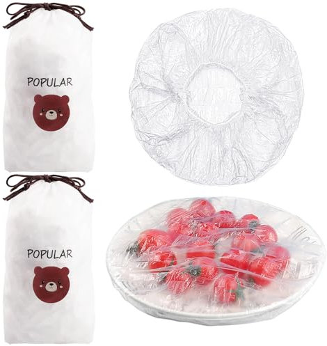 300 Pcs Fresh Keeping Bags Plastic Cling Film Food Storage Covers for Fruit Preservation and Food Storage