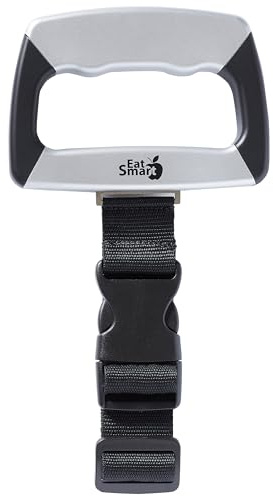 Eat Smart Luggage Scale, Portable Digital Hanging Baggage Scale for Travel, Suit Case Weight Scale, Backlit Display, Large Soft Grip Handle, Durable Strap, 110 lbs 50 kg Capacity, Batteries Included